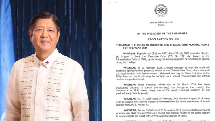 Listahan ng holidays sa 2024, inilabas na ng Palasyo