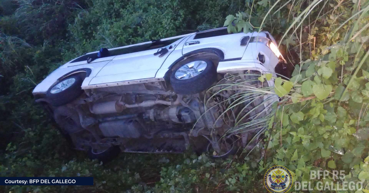 Limang indibiduwal, sugatan matapos mahulog ang van sa bangin sa Del Gallego, Camarines Sur