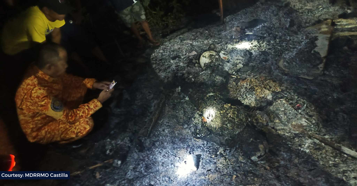 Lolo, patay sa sunog sa tinutuluyang kubo sa Castilla, Sorsogon